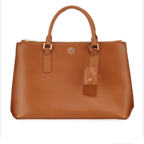 Tory Burch Brown Leather Tote Bag
